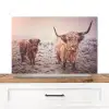 Schotse Hooglanders - Sneeuw - Zon Spatscherm Aluminium middel -3d_zonderpan