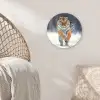 Tijger - Landschap - Sneeuw - Winter - Dieren Wandcirkel kunststof plaat 5mm dik klein -sfeer5