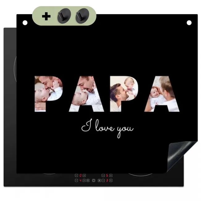 2 in 1 Inductie beschermer - Papa met foto's