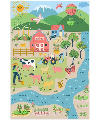 Speelmat - Boerderij - Rivierdal - Dierenparadijs