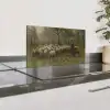 Herderin met kudde schapen - Schilderij van Anton Mauve Spatscherm Aluminium klein -zzproduct_nieuw