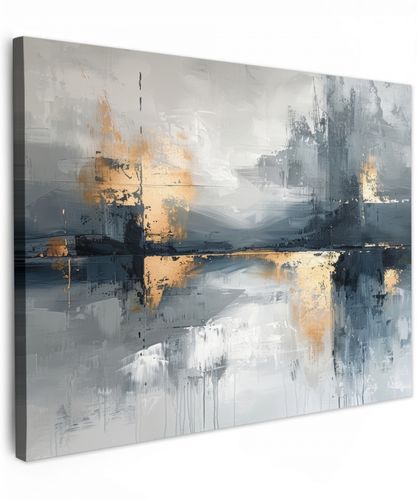 Kunst - Grijs - Goud - Abstract