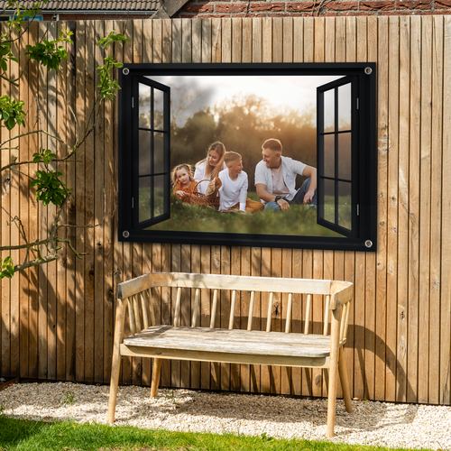Tuinposter doorkijk met eigen foto