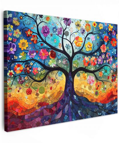 Kunst - Levensboom - Bloemen - Hippie
