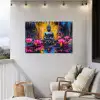 Buddha - Bloemen - Kaarsen - Geel tuinposter los doek groot -sfeer8