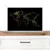 Gouden wereldkaart op een zwarte achtergrond Spatscherm Aluminium klein -3d_zonderpan