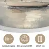 Zeilschip - Zee - Bewolkt Akoestische PET Vilt - Rond klein -closeup_NL