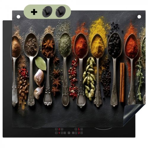 Lepels - Specerijen - Kaneel - Chili Inductie beschemer met haakjes middel -3d