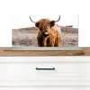 Schotse hooglander - Landschap - Koe - Bruin - Dieren - Natuur Spatscherm Aluminium klein -3d_zonderpan