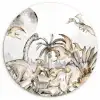 Dino  - Jungle - Natuur - Dieren - Kinderen - Kids Wandcirkel kunststof plaat 5mm dik klein -3d