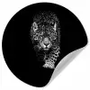 Dieren - Zwart - Luipaard - Wit - Wild Wandcirkel behangsticker middel -3d
