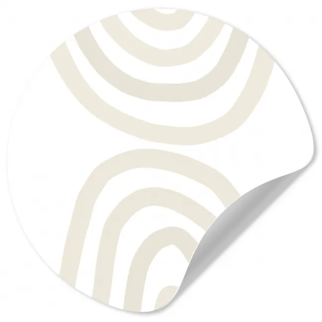 Regenboog - Pastel - Design - Abstract Wandcirkel behangsticker middel -3d