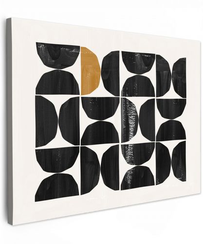 Abstracte kunst - Zwart - Modern - Beige