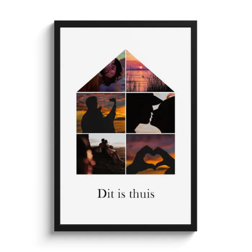 Poster met lijst - Huisje collage