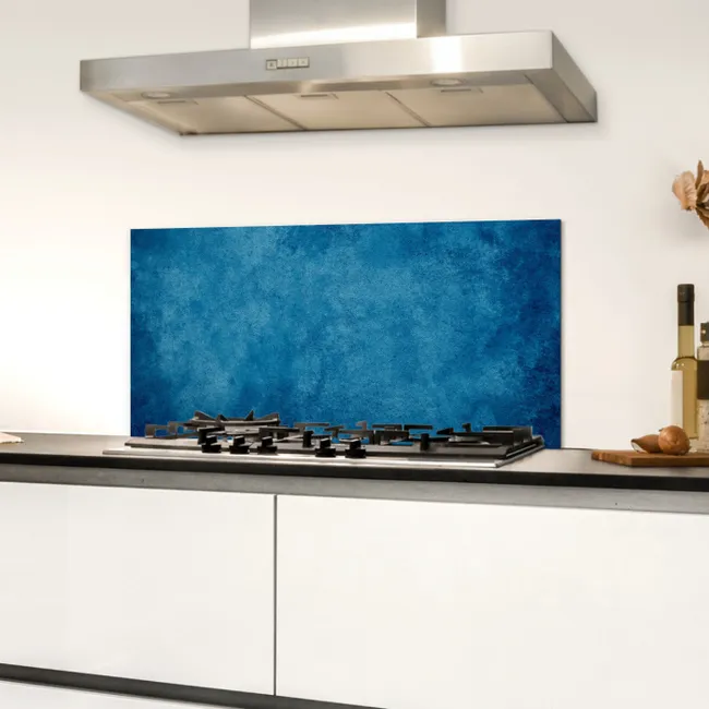 Beton - Blauw - Vintage - Structuur - Industrieel Spatscherm Aluminium klein -sfeer4