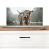 Schotse Hooglander - Bos - Mist - Koe - Dieren - Natuur Spatscherm Aluminium klein -3d_zonderpan