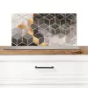Abstract - Kubus - Goud - Patronen - Zwart - Wit Spatscherm Aluminium klein -3d_zonderpan