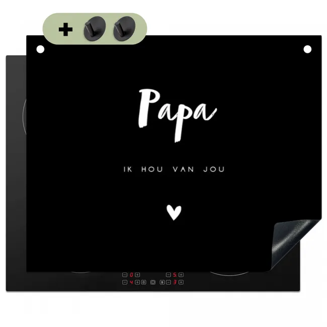 2 in 1 Inductie beschermer - Papa met tekst