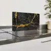 Marmer - Goud - Zwart - Marmerlook - Luxe - Glitter Spatscherm Aluminium klein -zzproduct_nieuw