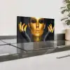 Vrouw - Portret - Goud - Luxe - Zwart Spatscherm Aluminium klein -zzproduct_nieuw