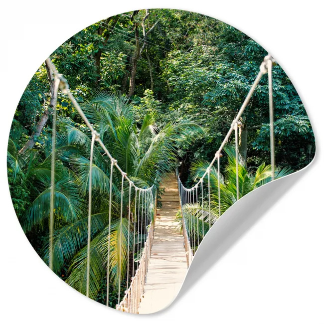 Jungle - Palmboom - Brug - Natuur - Planten Wandcirkel behangsticker klein -3d