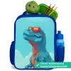 T-Rex - Blauw - Wolken - Zonnebril Kinderrugzak - Blauw middel -inhoud_NL