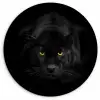Panter - Dieren - Zwart - Ogen Wandcirkel kunststof plaat 5mm dik middel -3d