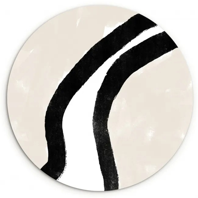 Abstract - Lijn - Design - Pastel Wandcirkel kunststof plaat 5mm dik klein -3d