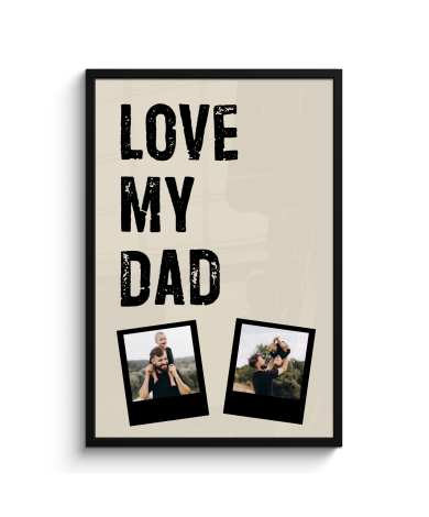 Poster met lijst - Love dad 2 polaroids