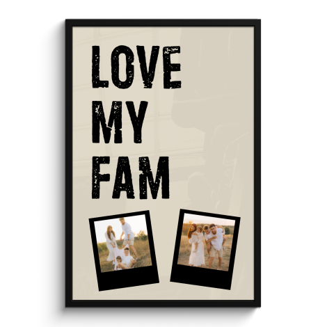 Poster met lijst - Love fam 2 polaroids