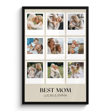 Poster met lijst - You are the best met 9 foto's
