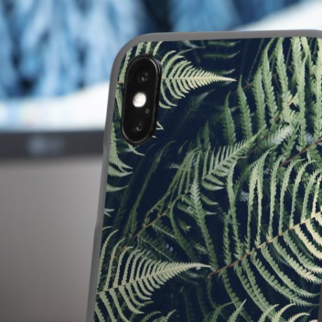 Telefoonhoesje met groene bladeren 