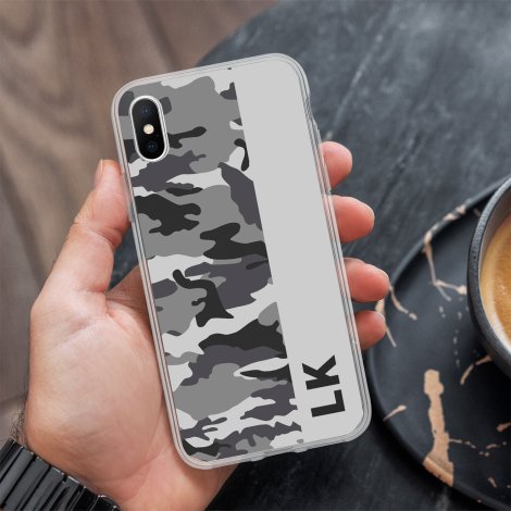 Telefoonhoesje camouflage in grijstinten