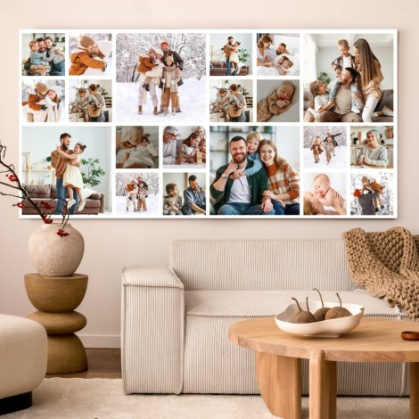 collage op canvas familie