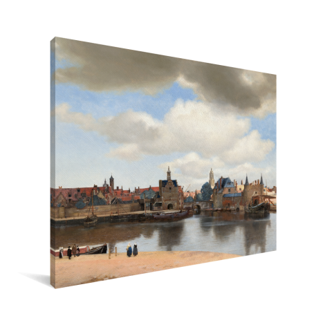 Gezicht op Delft - Schilderij van Johannes Vermeer Canvas