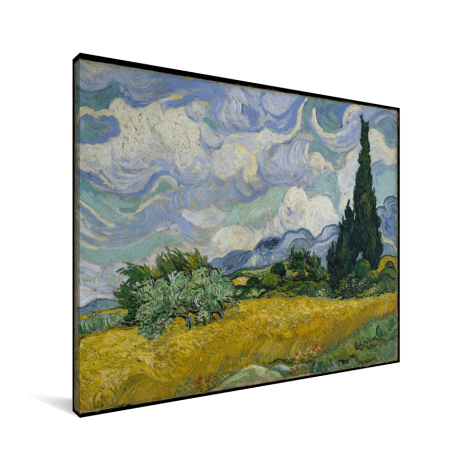 Korenveld met cipressen - Schilderij van Vincent van Gogh Canvas