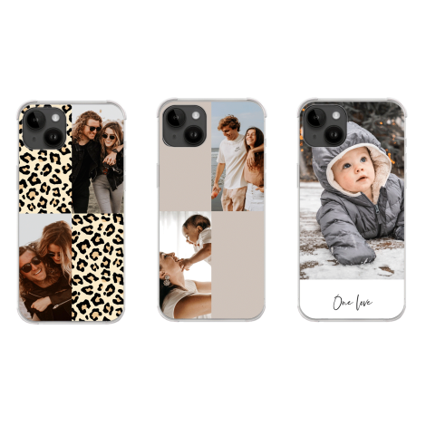 3 voorbeelden van een telefoonhoesje met foto's 