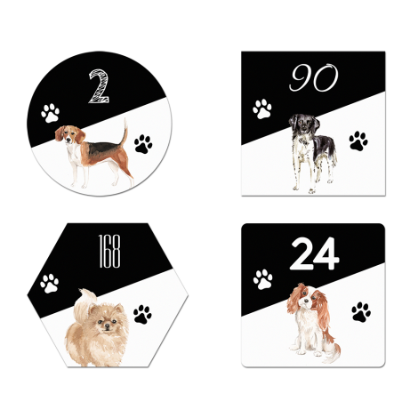 4 varianten naambordje voordeur honden