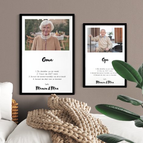 Set met templates van opa en oma