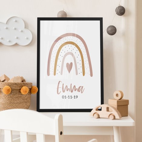 Geboorteposter op kinderkamer