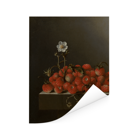 Stilleven met kazen amandelen en krakelingen - Schilderij van Clara Peeters Poster