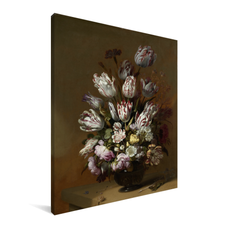 Stilleven met bloemen - Schilderij van Hans Bollongier Canvas