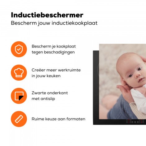 Inductie beschermer met specificaties en baby