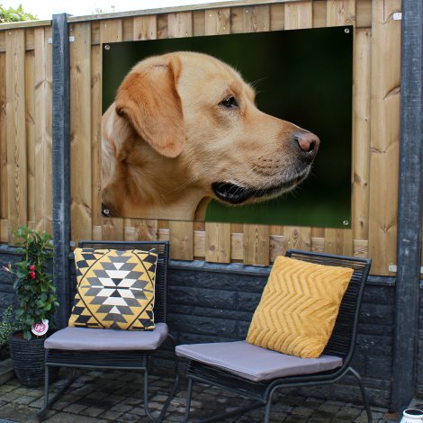 Hond op tuinposter