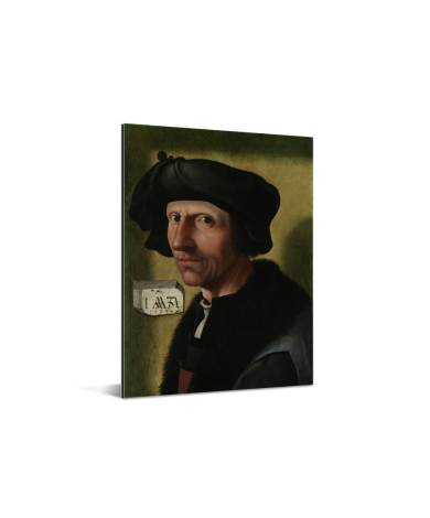 Portret van Jacob Cornelisz van Oostsanen - Schilderij van Jacob Cornelisz van Oostsanen Aluminium