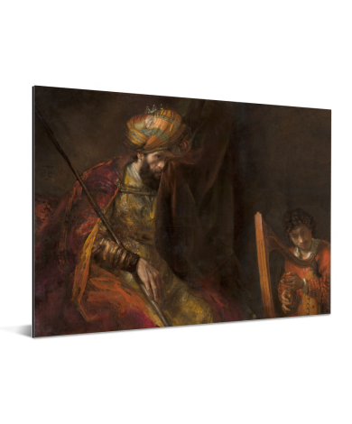Saul en David - Schilderij van Rembrandt van Rijn Aluminium