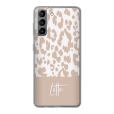 Beige en wit telefoonhoesje met dierenprint thumbnail