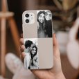 Effen kleur telefoonhoesje met zwart-wit foto thumbnail