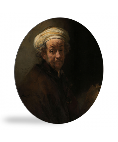 Zelfportret als de apostel Paulus - Schilderij van Rembrandt van Rijn wandcirkel 