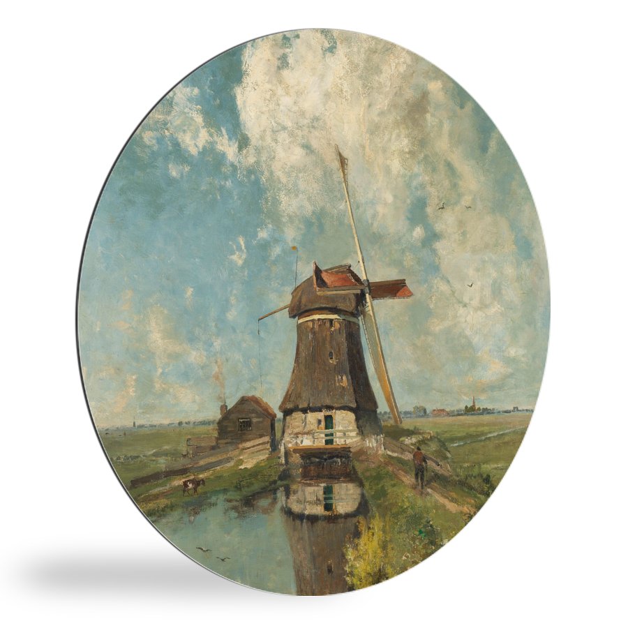 Landelijke muurcirkel met molen